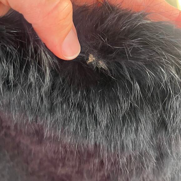 525 America Women's Black Rabbit Fur Vest Size M - Picture 5 of 9